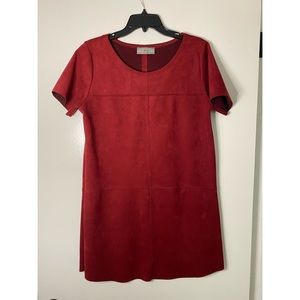 Garnet suede dress